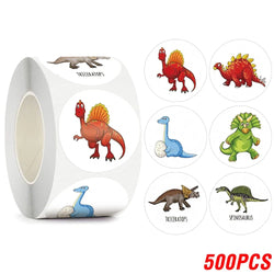 500PCS Children's Cartoon Stickers Little Dinosaur Pattern Kids Stationery Supplies School Teacher Supplies Reward Stickers (Online Order Only)
