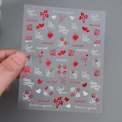 1pc Bohemian Valentine Nail Stickers 3D Self-Adhesive Fantasy Nail Art Glitter Sun, Heart, Lock, Star & Moon Designs Nail Decals (ONLINE ORDER ONLY)