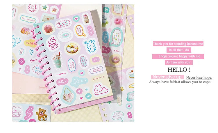 30sheets/piece Korean Ins Cute Collage Material Decorative Sticker Book Laptop Kpop Scrapbook Journal Kawaii Stickers Kids Gift (ONLINE ORDER ONLY)