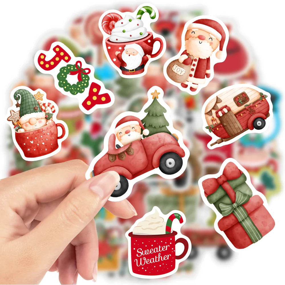 Christmas Stickers Cute Seal Sticker Cartoon DIY Scrapbooking Decoration Decals Funny Children Toys PVC Waterproof for Laptop (ONLINE ORDER ONLY)