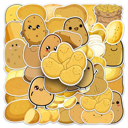10/50PCS Cute Potato Cartoon Stickers For Motorcycles Luggage Computer Laptop Gift Car Phone Water bottle Notebook (Online Order Only)