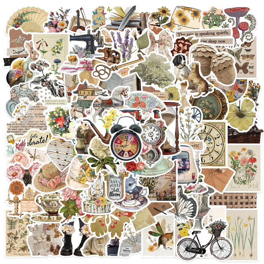 Retro Cartoon Graffiti Stickers: Laptop, Luggage, Skateboard, Phone, Guitar, Car Decals (10/30/50/100PCS) (Online Order Only)