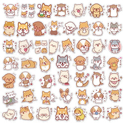 10/30/50PCS Kawaii Fluffy Dog Sticker Aesthetic Children's PVC Korean Stationery School Supplies Decoration Scrapbooking (ONLINE ORDER ONLY)