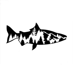 Fishing Mountain For Car Sticker Computer Laptop Stickers Exterior Accessories Decorations Window Die Cutting PVC Vinyl Decals (ONLINE ORDER ONLY)