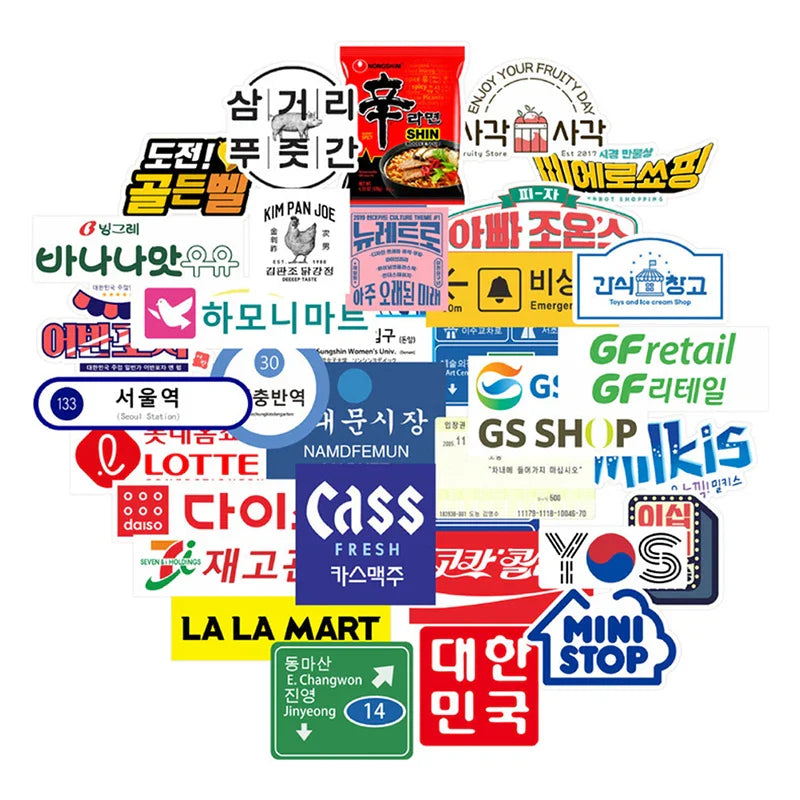 31pcs Japanese stop sign logo Stickers Pack For Laptop Travel Suitcase Sticker (Online Order Only)