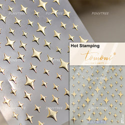 Pink Bowknot Star Moon Starburst Sun Polar Day Polar Night Sword Rose Flower Wreath Adhesive Nail Art Stickers Manicure Decals (ONLINE ORDER ONLY)