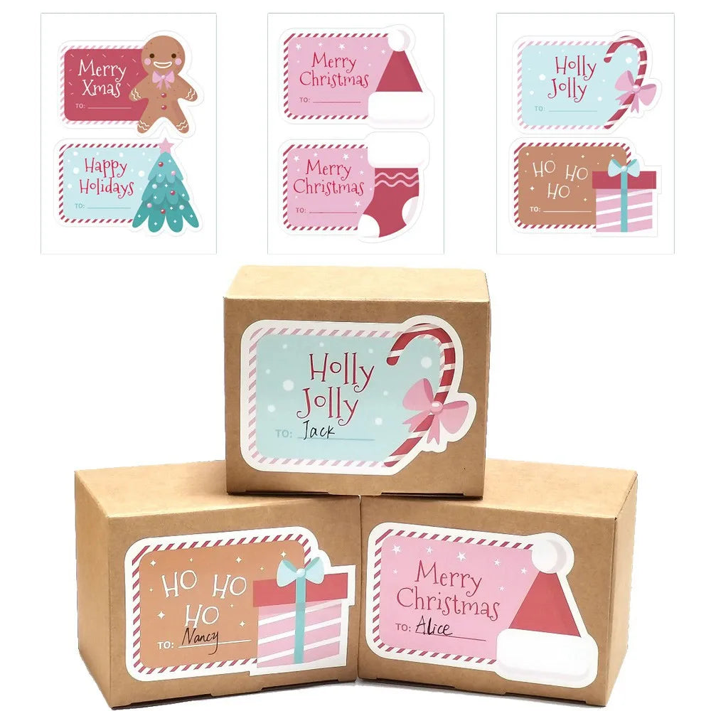 10-40Pcs Merry Christmas Stickers and Labels (ONLINE ORDER ONLY)