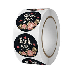 100-500PCS seals stickers Thank You Stickers for Business New Small Merci Roll Sticker Packaging Sticker Flower Rolling Label (ONLINE ORDER ONLY)