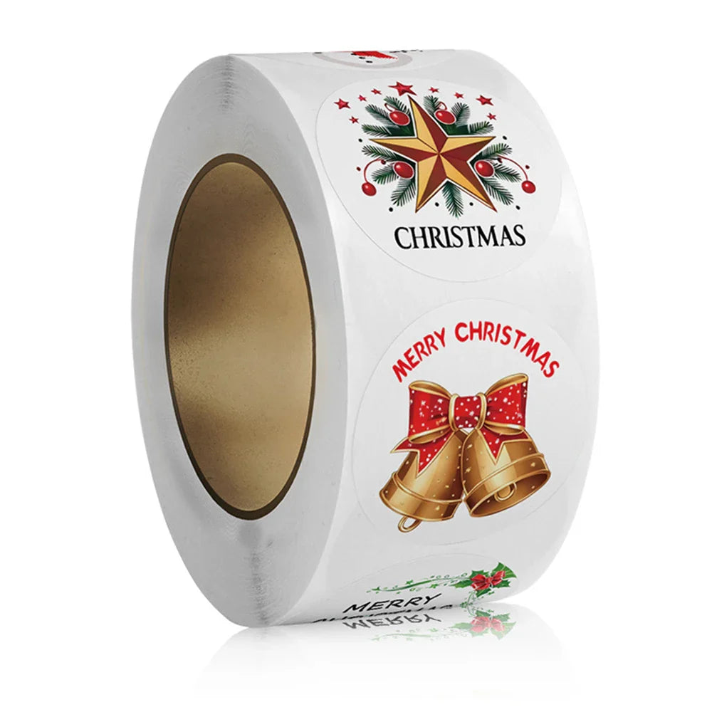 100-500pcs Merry Christmas Stickers 1Inch Round Christmas Seal Labels Stickers For Handmade Sticker Card Box Package Labels (Online Order Only)