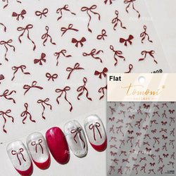 Sexy Red Grape Wine Bowknot Cocktail Goblet Cup Soda Liquid Shiny Sparkling Self Adhesive Nail Art Stickers 3D Manicure Decals (ONLINE ORDER ONLY)