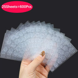 600PCS Double Sided Glue Nail Sticker Adhesive Tabs Waterproof Breathable Fake Nail Glue Stickers Jelly False Nails Tips (Online Order Only)