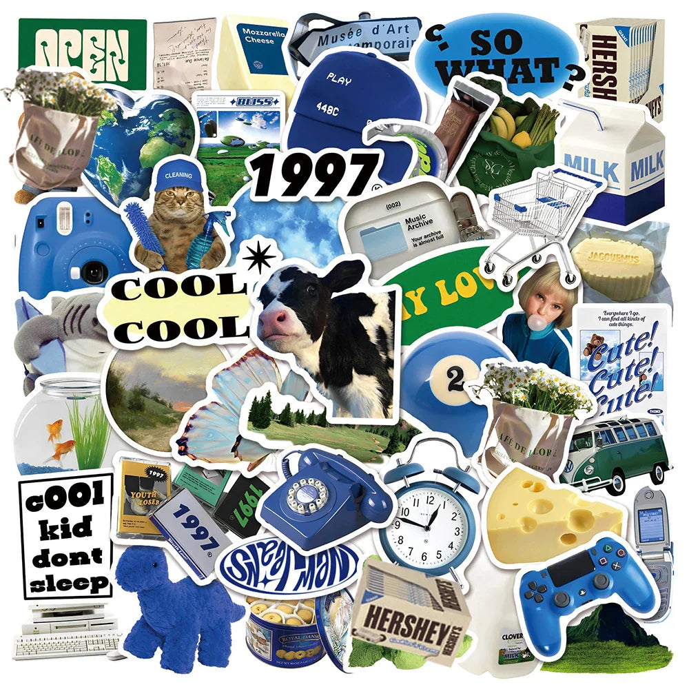 Cartoon Stickers Pack: Aesthetic Cute Decals for Phone, Laptop, Bike, Suitcase, Scrapbook, Guitar, Car - Waterproof (ONLINE ORDER ONLY)
