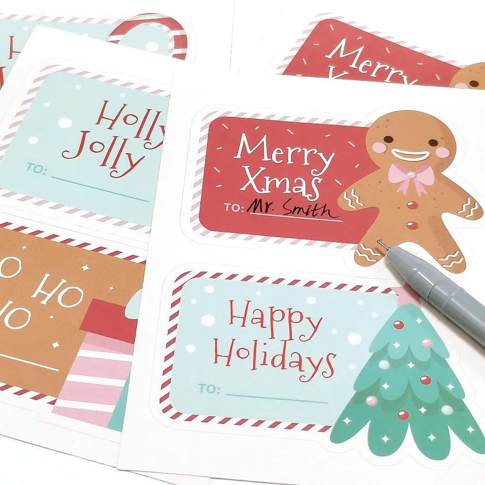 10-40Pcs Merry Christmas Stickers and Labels (ONLINE ORDER ONLY)