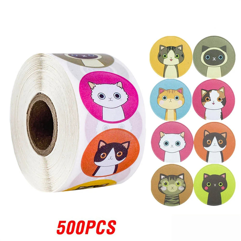 100-500pcs Cartoon Animals Sticker for Children 8 Designs Cute Thank You Scrapbooking Stationery Sealing Labels Rewards Stickers (ONLINE ORDER ONLY)