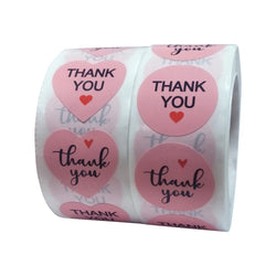 500pcs/roll Heart Stickers Thank You Stickers For Business Merci Packaging Stickers Rolling Love For Packaging Decoration (ONLINE ORDER ONLY)