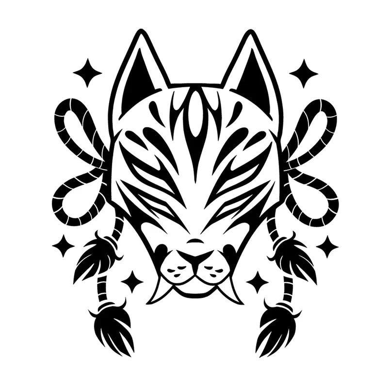 A Nine Tailed Fox Mask Car Sticker for  Window Door Motorcycle Sticker External Accessories Die Cutting Waterproof Vinyl Decals (ONLINE ORDER ONLY)