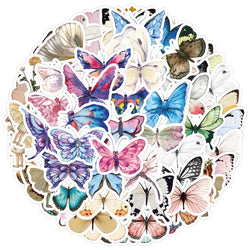 10/30/50PCS Cute Butterfly Stickers For Phone Laptop Notebook Skateboard Bike Guitar Stationery Cartoon Decal DIY Waterproof Toy (Online Order Only)