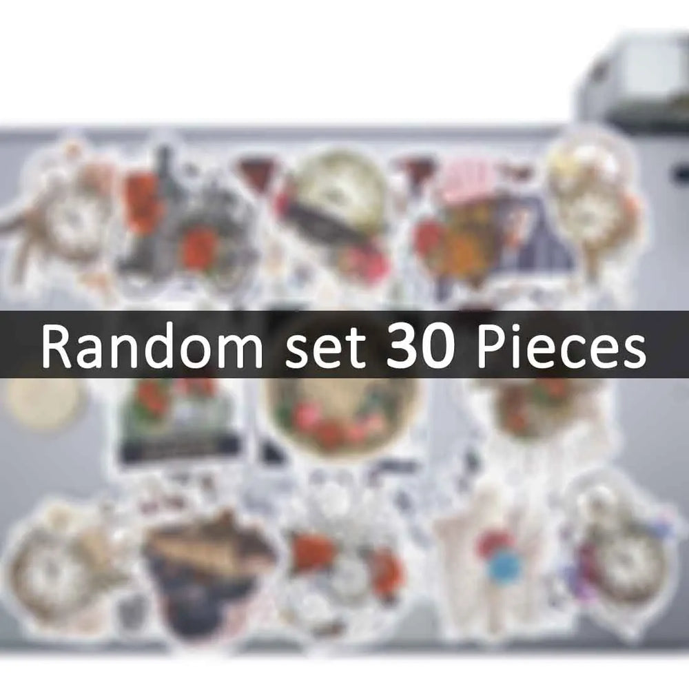 20/30/50Pieces Retro Victorian Age Steampunk Style Gothic Rose Stickers for Scrapbook Car Bike Luggage Phone Laptop Sticker Toys (ONLINE ORDER ONLY)