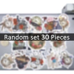 20/30/50Pieces Retro Victorian Age Steampunk Style Gothic Rose Stickers for Scrapbook Car Bike Luggage Phone Laptop Sticker Toys (ONLINE ORDER ONLY)