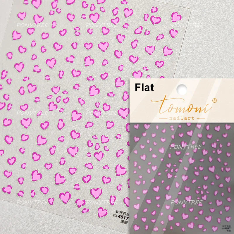 Black Punk Star Heart Laser Stroke Dark Wind Sexy Water Droplet Delicate Adhesive Nail Art Decorations Stickers Manicure Decals (ONLINE ORDER ONLY)