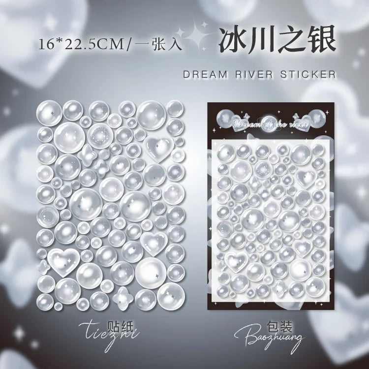 1PCS Kawaii Laser Bubbles Decorative Stickers Diary Idol Photocards DIY Craft Stickers Scrapbooking Stickers Confetti Sticker (Online Order Only)