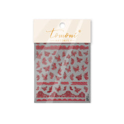Lace Butterfly Hollow Out Fabric Romantic Flower Pattern Chic Adhesive Nail Art Sticker Rhinestone Manicure Decals Nail Supplies (ONLINE ORDER ONLY)
