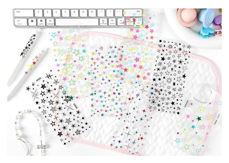 1Pc New Cute Star Resin Stickers Idol Card Deco Scrapbook DIY Material Girls Nails Decoration Stationery Stickers (ONLINE ORDER ONLY)