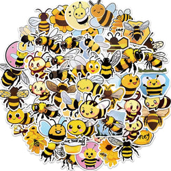 50PCS Cartoon Bee Honey Stickers DIY Laptop Guitar Luggage Fridge Waterproof Graffiti Sticker Decal Kids Classic Toys (ONLINE ORDER ONLY)
