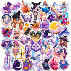 Cute Witch Anime Stickers - 10/30/50pcs for Laptop, Luggage, Phone, Guitar, Car (Online Order Only)