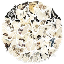 30Pcs Ink Butterfly Graffiti Stickers For Guitar Suitcase Phone Scrapbook DIY Vintage Sticker Craft Supplies (ONLINE ORDER ONLY)