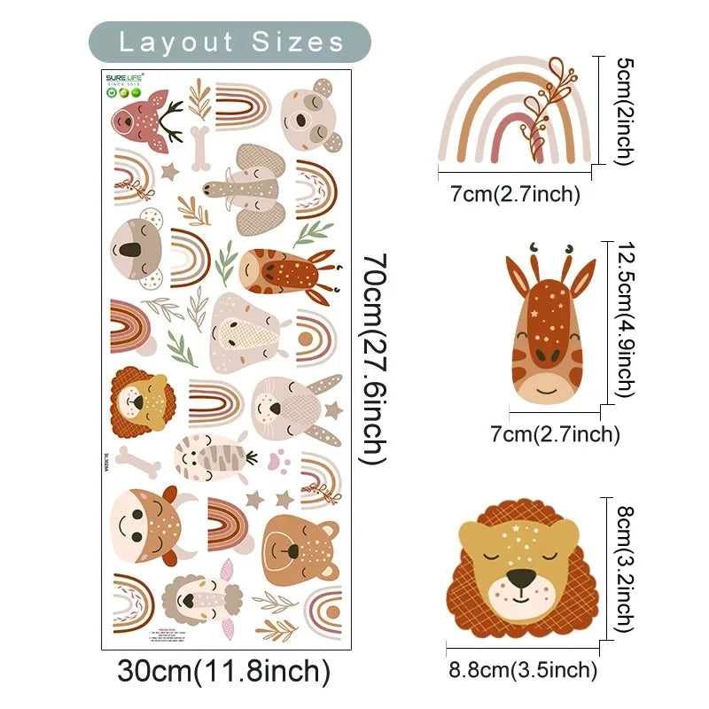 Boho Rainbow Bear Nursery Wall Decals Kids Room Decor (Online Order Only)