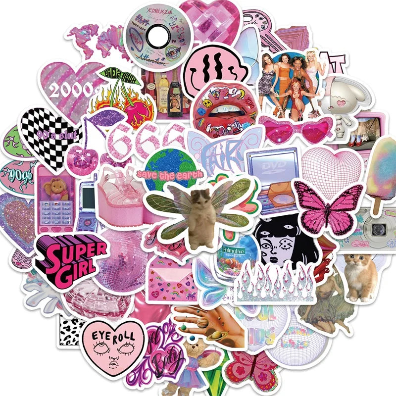 10/30/58PCS Girl Leopard Korean Stationery Sticker Aesthetic Children's PVC Decoration Scrapbooking School Supplies for Kids (ONLINE ORDER ONLY)