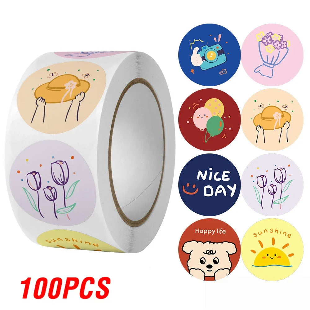 100-500pcs Reward Stickers for Kids Children Personalized Small Business Gift Decor Stickers Stationery Stickers Sealing Label (ONLINE ORDER ONLY)