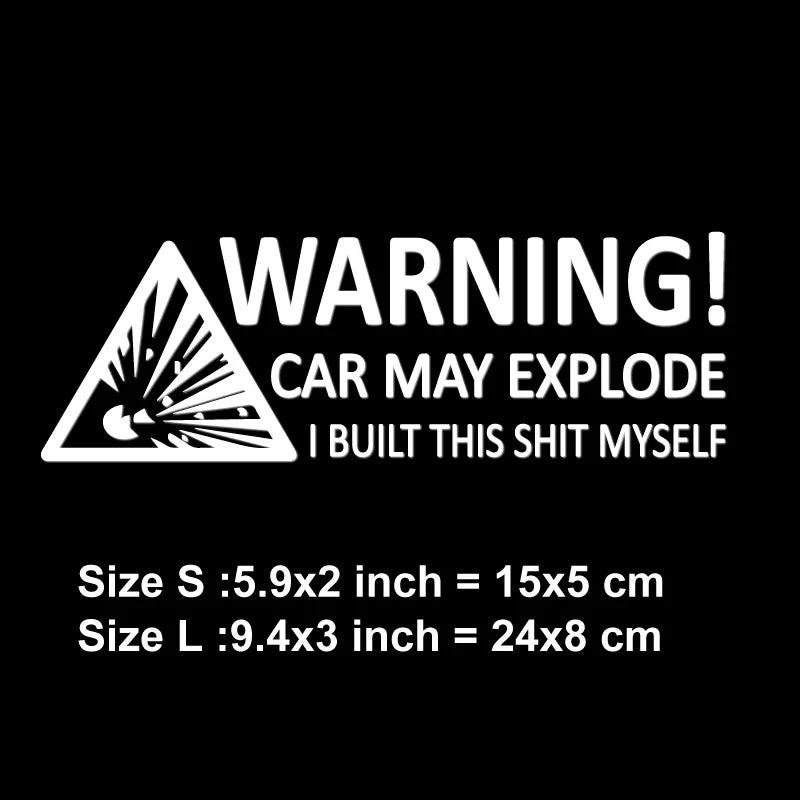 “WARNING! CAR MAY EXPLODE”CREATIVE&FUNNY stickers,high quality sticker for cars trucks motorcycles !For a Unique look! (ONLINE ORDER ONLY)