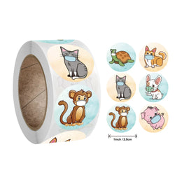 500pcs/roll 1inch Cartoon Animal Children Sticker Label Thank You Cute Toy Game Sticker DIY Gift Sealing Label Decoration 
 (ONLINE ORDER ONLY)