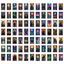 78pcs Magic Witch Moon Tarot Graffiti Stickers Cool Dark Goth Decals Toy DIY Scrapbook Bottle Phone Luggage Car Sticker (Online Order Only)