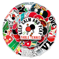 10/50PCS Table Tennis Cartoon Doodle Waterproof Sticker Decorative Luggage Laptop Helmet Skateboard Bike Motorcycle (ONLINE ORDER ONLY)