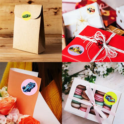500PCS Cartoon Speed Car Sticky Paper Sticker Labels Thank You Sticker Sealing Stationery Supplies DIY Decoration Scrapbooking (ONLINE ORDER ONLY)