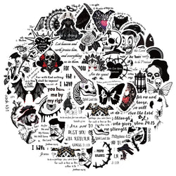 Gothic Bible Stickers Decal Set for Laptop, Car, Fridge, DIY Decor (ONLINE ORDER ONLY)