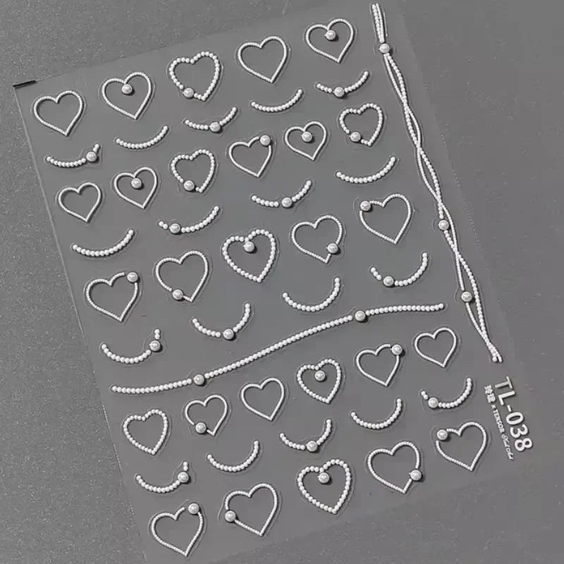 Chic Halo Dyeing Zebra Stripes Tender Black White Line Design Crescent Moon Arc Adhesive Nail Art Sticker Relief Manicure Decals (Online Order Only)
