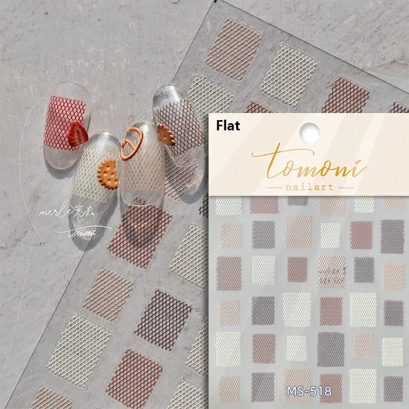 Shiny Colorful Color Block Fragment Square Fragment Grid Rhombus 3D Self Adhesive Nail Art Stickers Rhinestone Manicure Decals (Online Order Only)