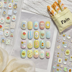 Bear Star Bowknot  Duck Cherry House Mini Flower Butterfly Line Bow Tie Apple Gird Cute Chic Nail Art Stickers Manicure Decals (ONLINE ORDER ONLY)
