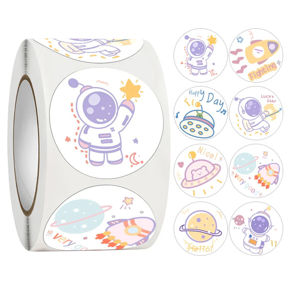500pcs/roll Cute Cartoon Sealing Stickers Thank you Sticker Envelope Gift Decor Labels Children Stationery Stickers 1 Inch (ONLINE ORDER ONLY)