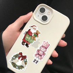 56Pcs Romantic Christmas Stickers Crafts Scrapbooking Book Label Decorative Christmas Tree Sticker DIY Stationery Notebook (ONLINE ORDER ONLY)