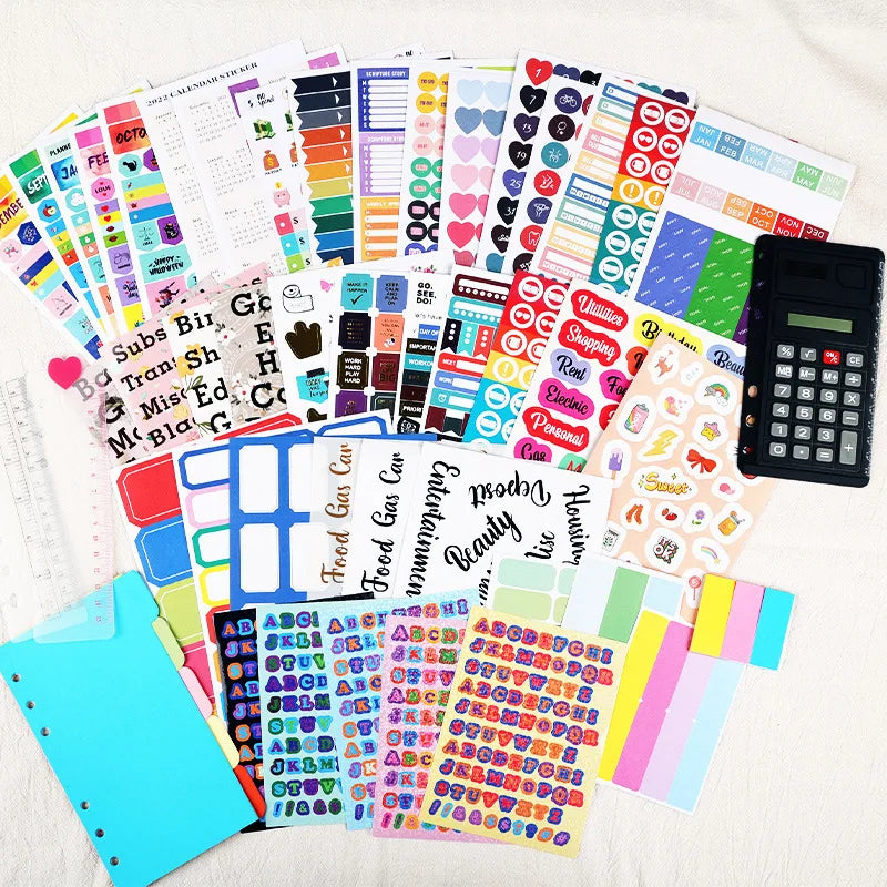 Loose-Leaf Notebook Handwritten Labels Indicate White And Blue Color Stickers Letter Stickers Sticky Notes Index Stickers (Online Order Only)