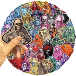 55pcs Cool Cartoon Skull Waterproof Stickers Skateboard Car Phone Laptop Luggage Motorcycle Bike Decoration Sticker Decals (ONLINE ORDER ONLY)