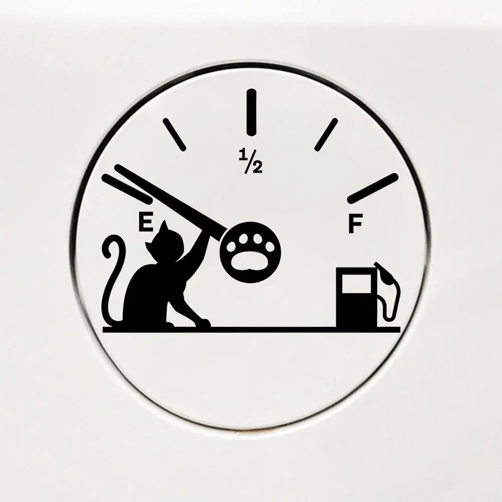 Cute Cat Full Gas Gauge Sticker for Car Fuel Tank Cap Door Decoration Exterior Accessories Outdoor Stickers Pvc Vinyl Decals (ONLINE ORDER ONLY)