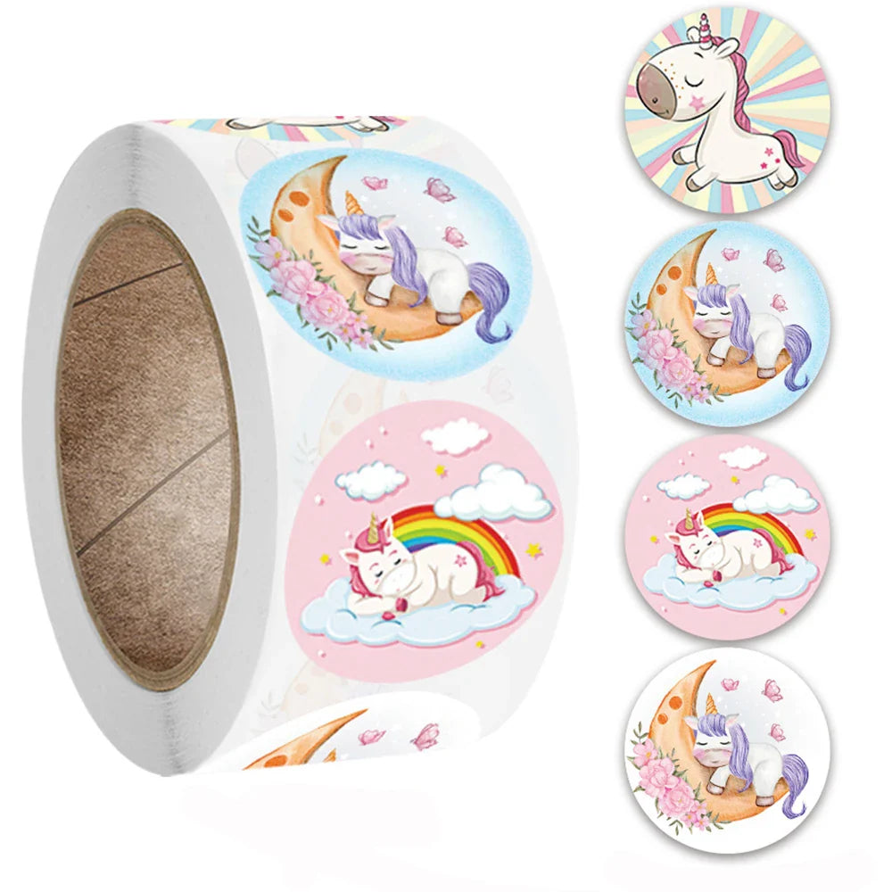100-500pcs Cute Kids Cartoon Animals Labels Stickers for Gift Package Card Birthday Party Wrapping Children Stationery stickers (Online Order Only)