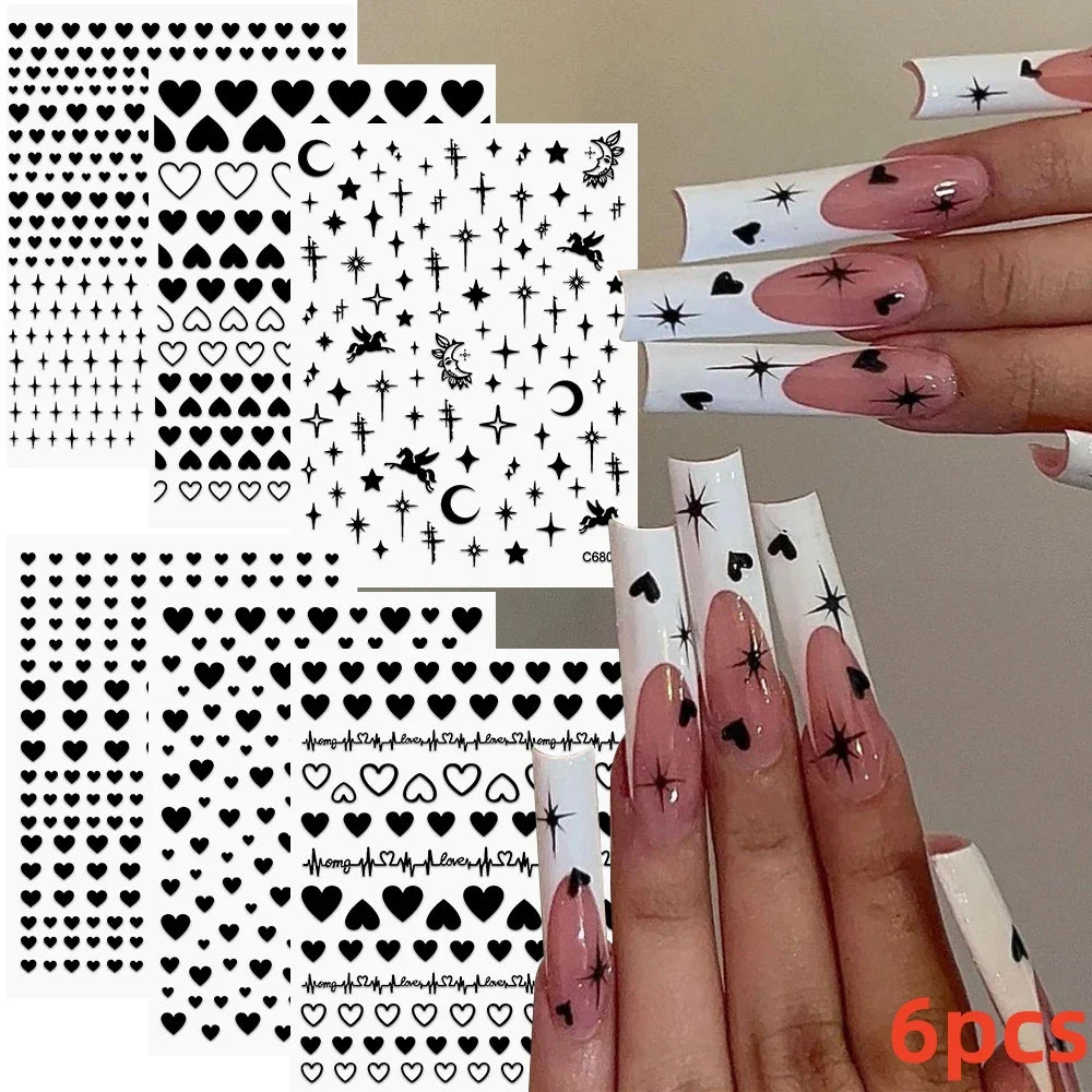 5/8Pcs 3D Hawaiian Flowers Nail Art Stickers Summer Decors with Tropical Leaves Slider Vibrant Pink & White Flowers for Parties* (ONLINE ORDER ONLY)