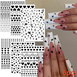 5/8Pcs 3D Hawaiian Flowers Nail Art Stickers Summer Decors with Tropical Leaves Slider Vibrant Pink & White Flowers for Parties* (ONLINE ORDER ONLY)